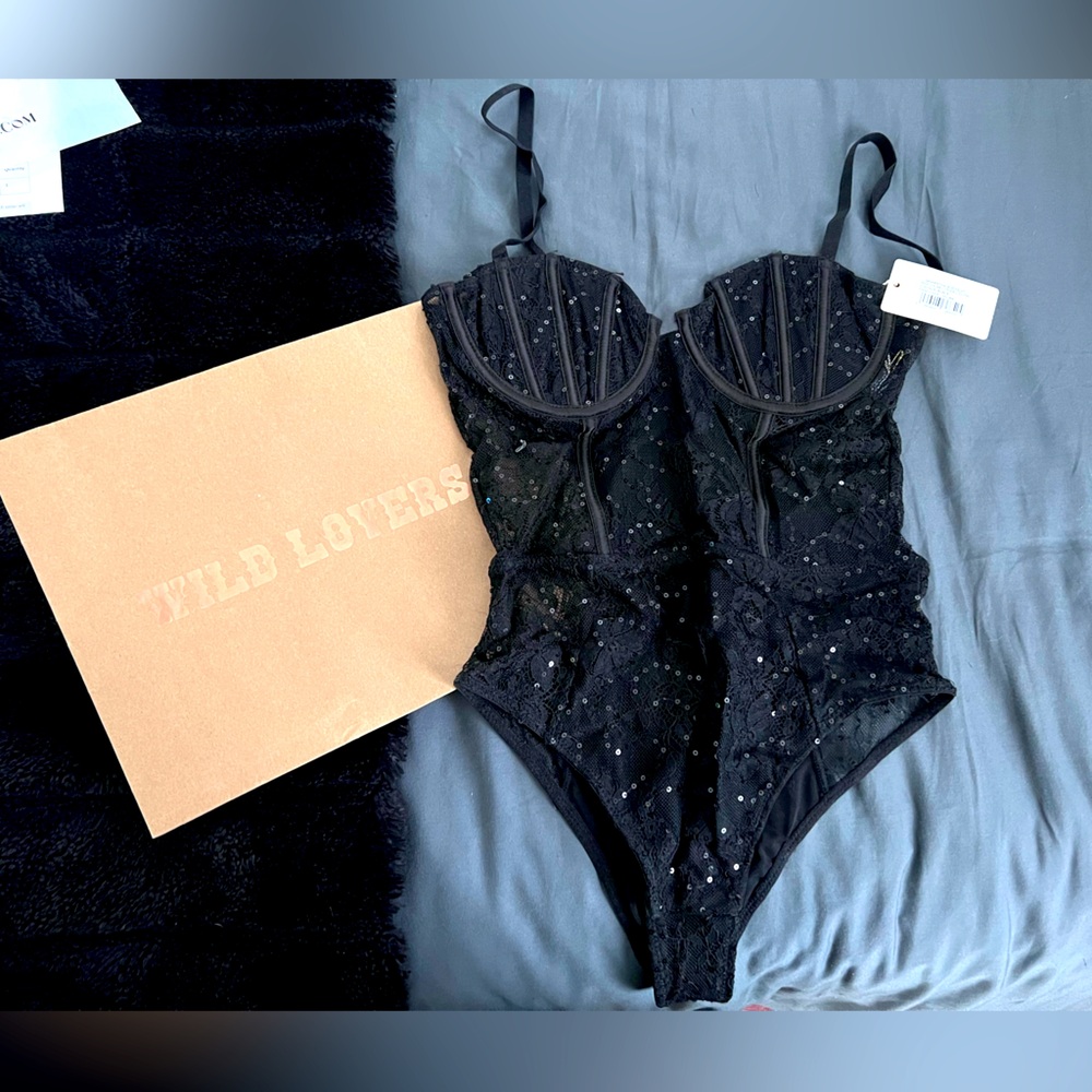 Sparkling bustier body suit. Beautiful to wear under a blouse or by itself.